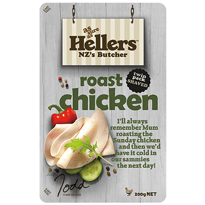 NZ Hellers Shaved Roast Chicken 200g*