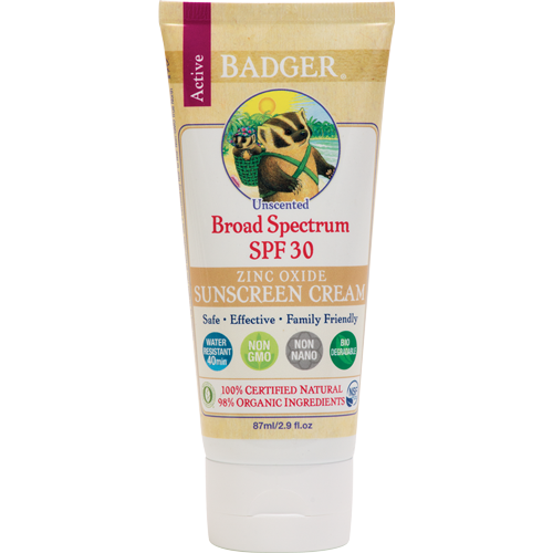 Badger Organic Suncreen SPF30 Unscented 87g - US*