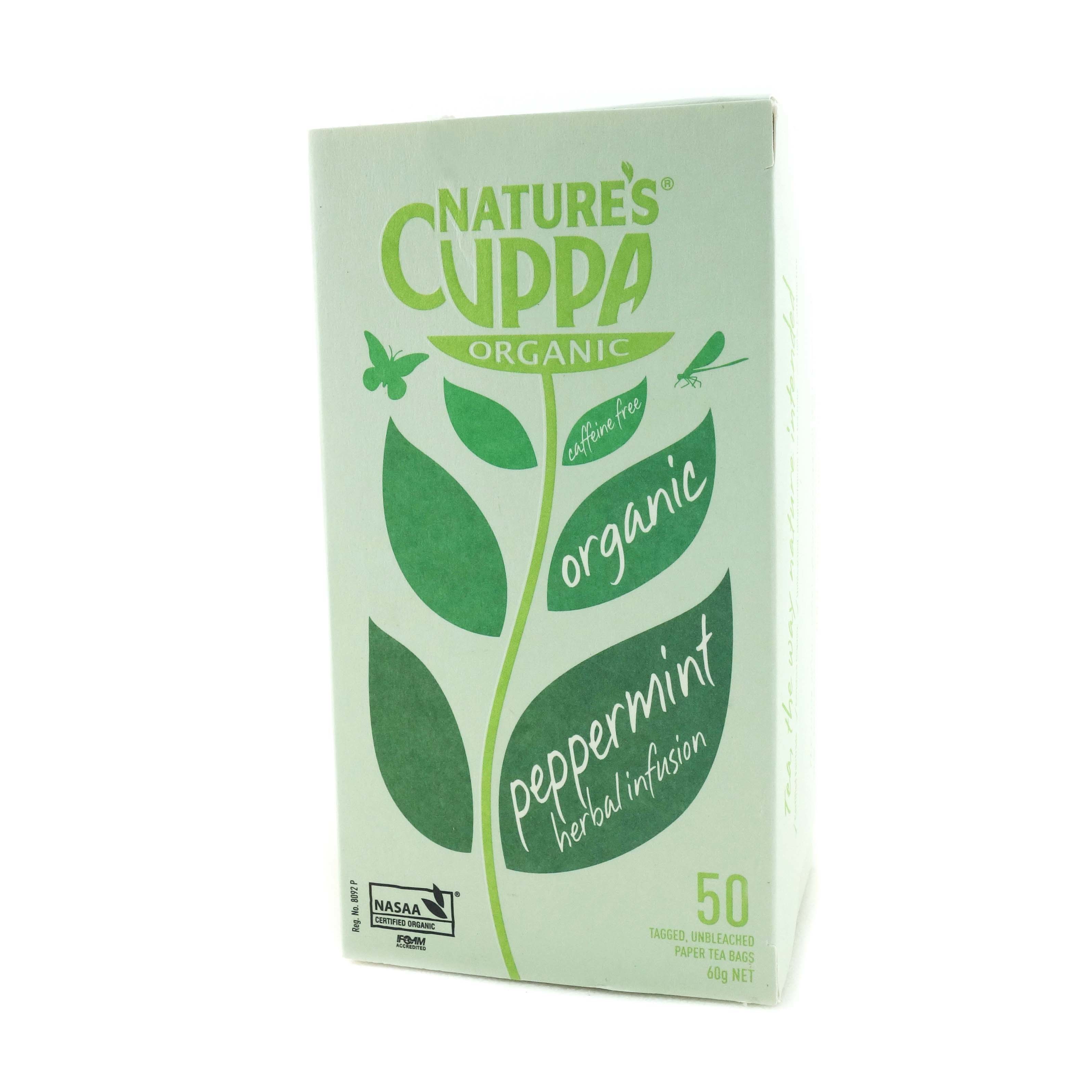 Natures Cuppa Organic Peppermint Tea 50's 60g*