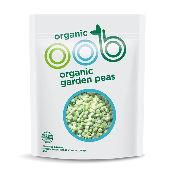 Frozen NZ Omaha Organic Garden Peas 400g*