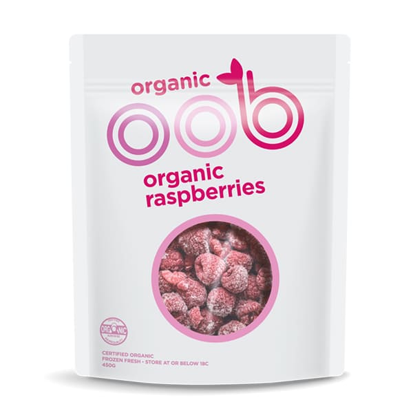 Frozen OOB Organic Raspberries 450g - Chile*