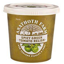 NZ Anathoth Farm Spicy Green Tomato Relish 390g*