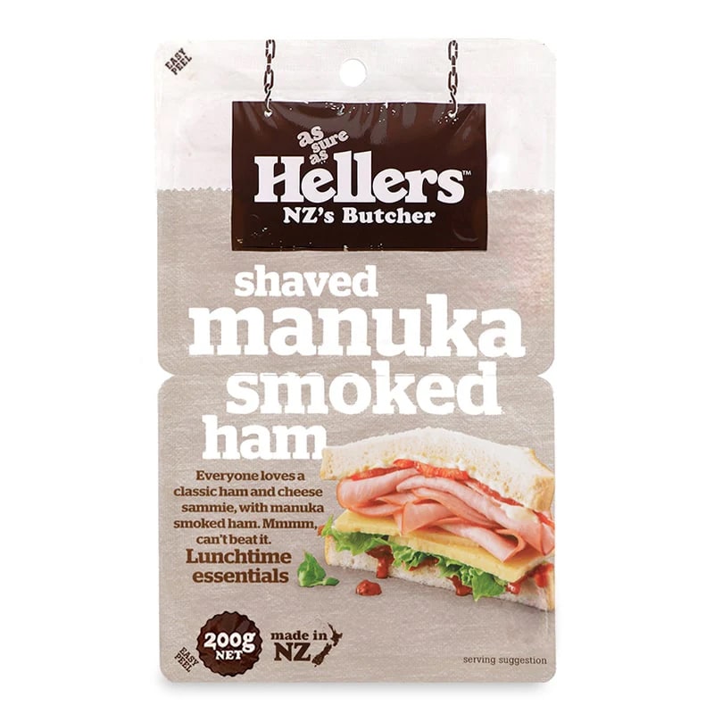 Frozen NZ Hellers Shaved Manuka Smoked Ham 200g*