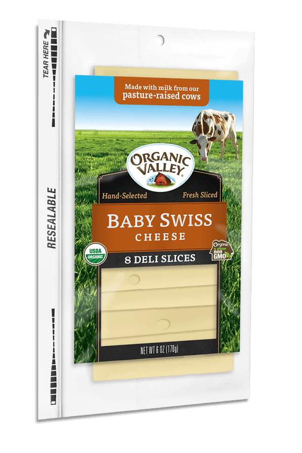 美國Organic Valley嬰兒瑞士片裝芝士6安士*