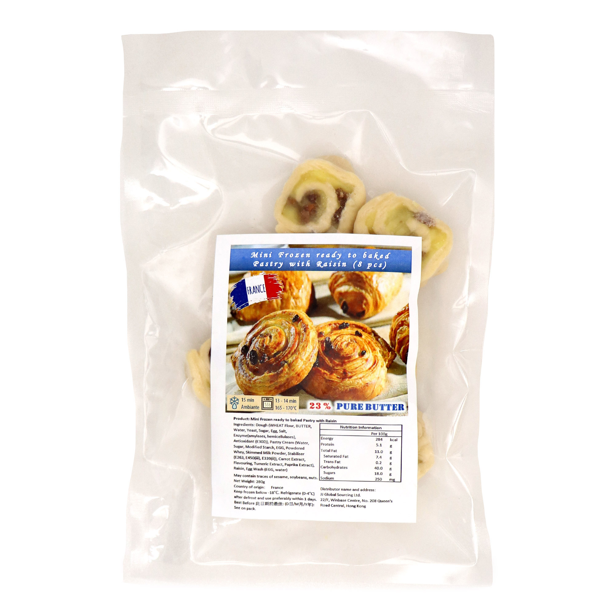 Frozen Ready to Bake Mini Pastry with Raisin 8X35g - France*