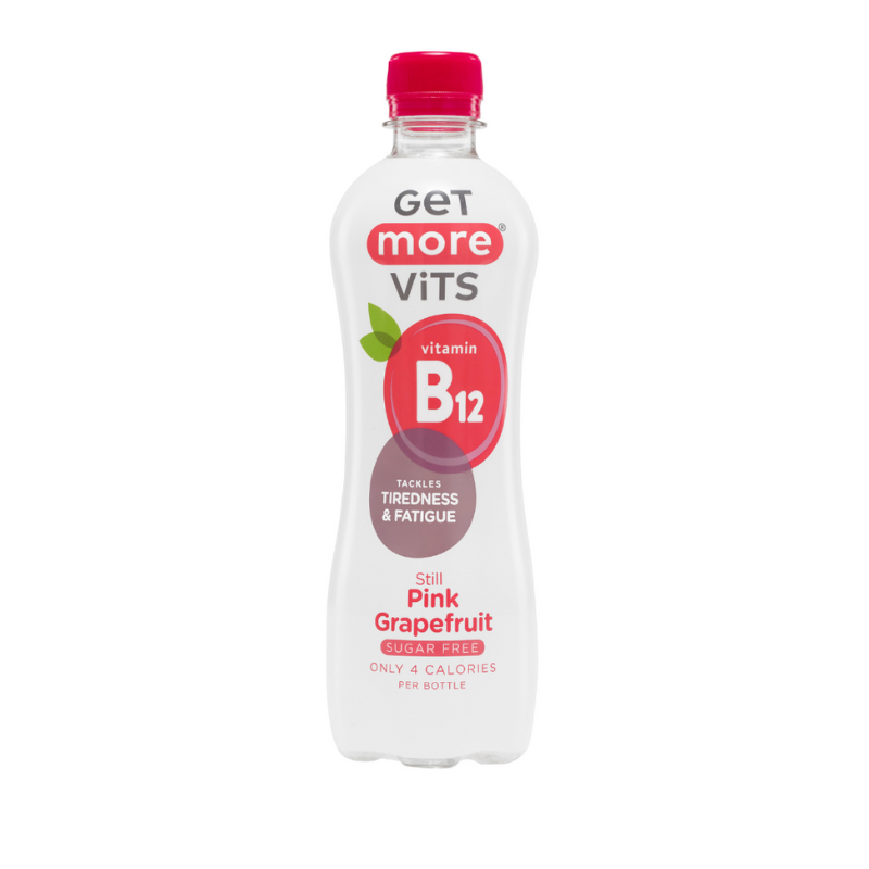 英國Get More Vits 維他命B12有氣飲品(粉紅西柚味), 500毫升