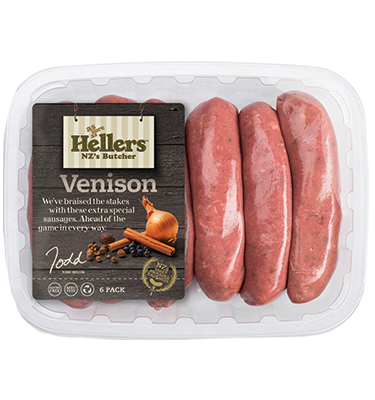 NZ Hellers Venison Sausage 450g*