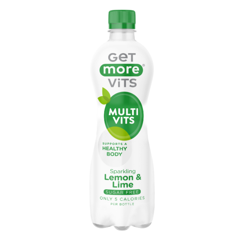 UK Get More Vits Sparkling Lemon & Lime Flavor Vitamin Drink, 500ml 