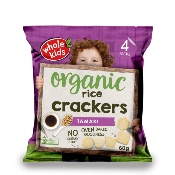 Whole Kids Organic Tamari Rice Crackers 12+Months 60g - AUS*