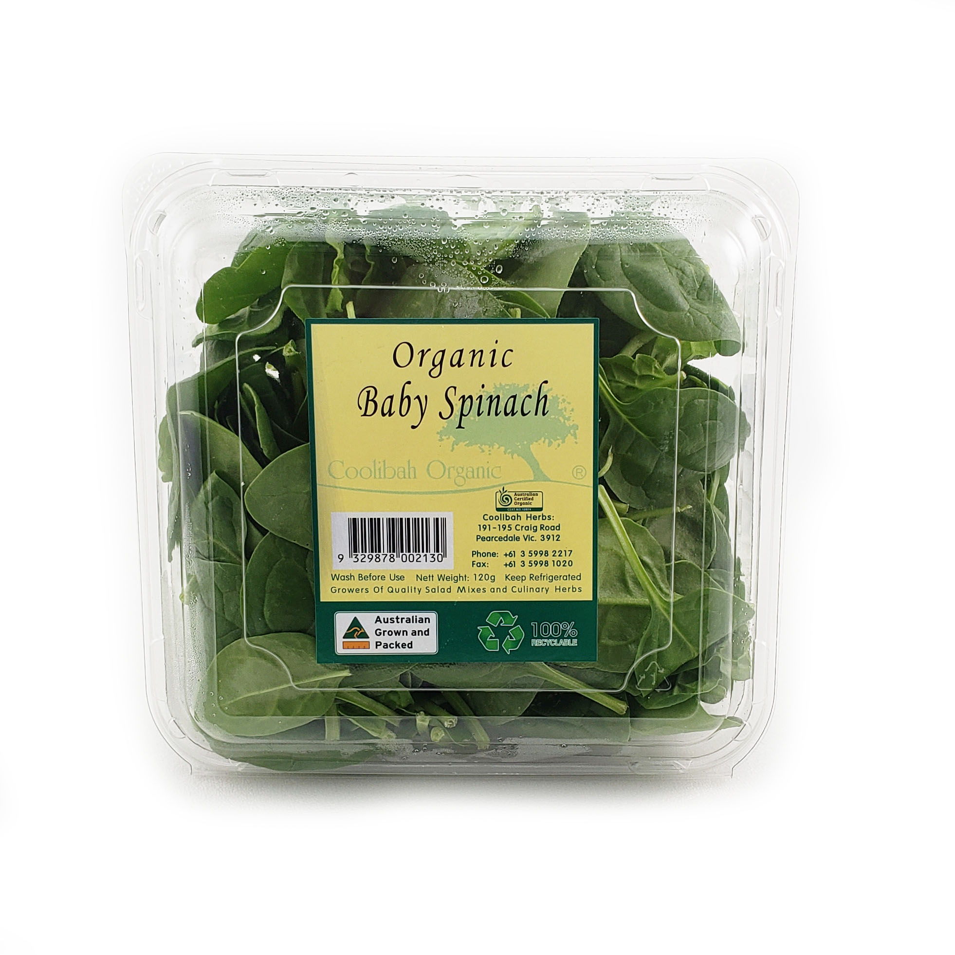 Pure Organic Spinach Punnet 120g - AUS*