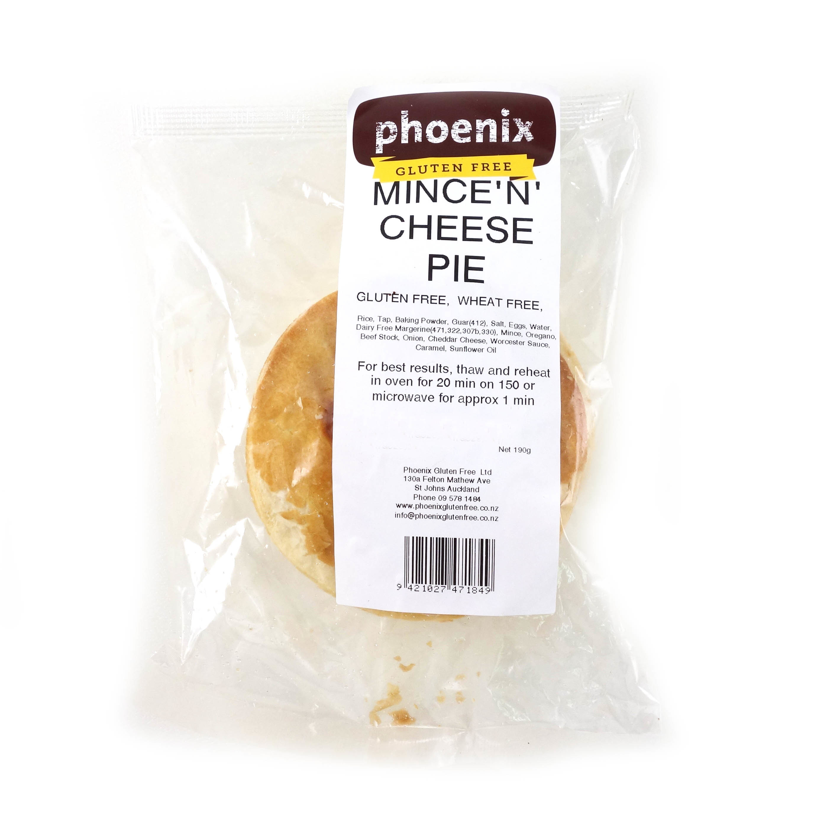 Frozen Phoenix GF Mince & Cheese Pie 170g - NZ*