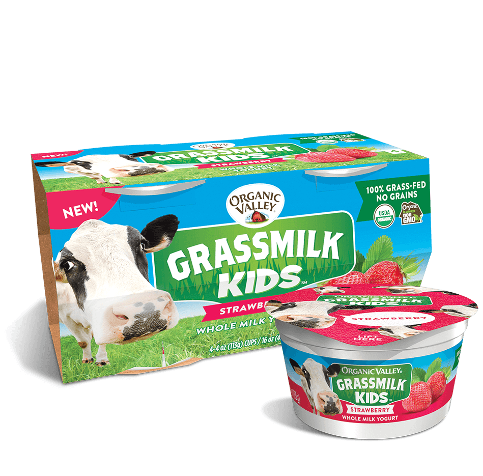 Organic Valley Strawberry Whole Grass Milk Kids Yogurt (4 cups) - US*