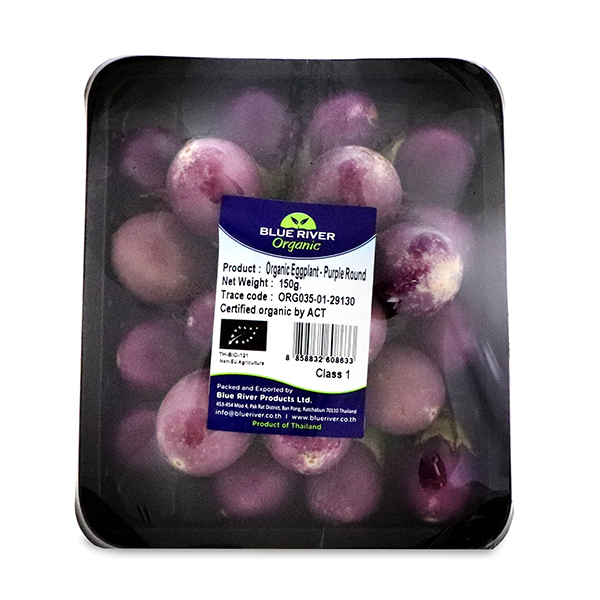 Organic Purple Round Eggplant 150g - Thailand*
