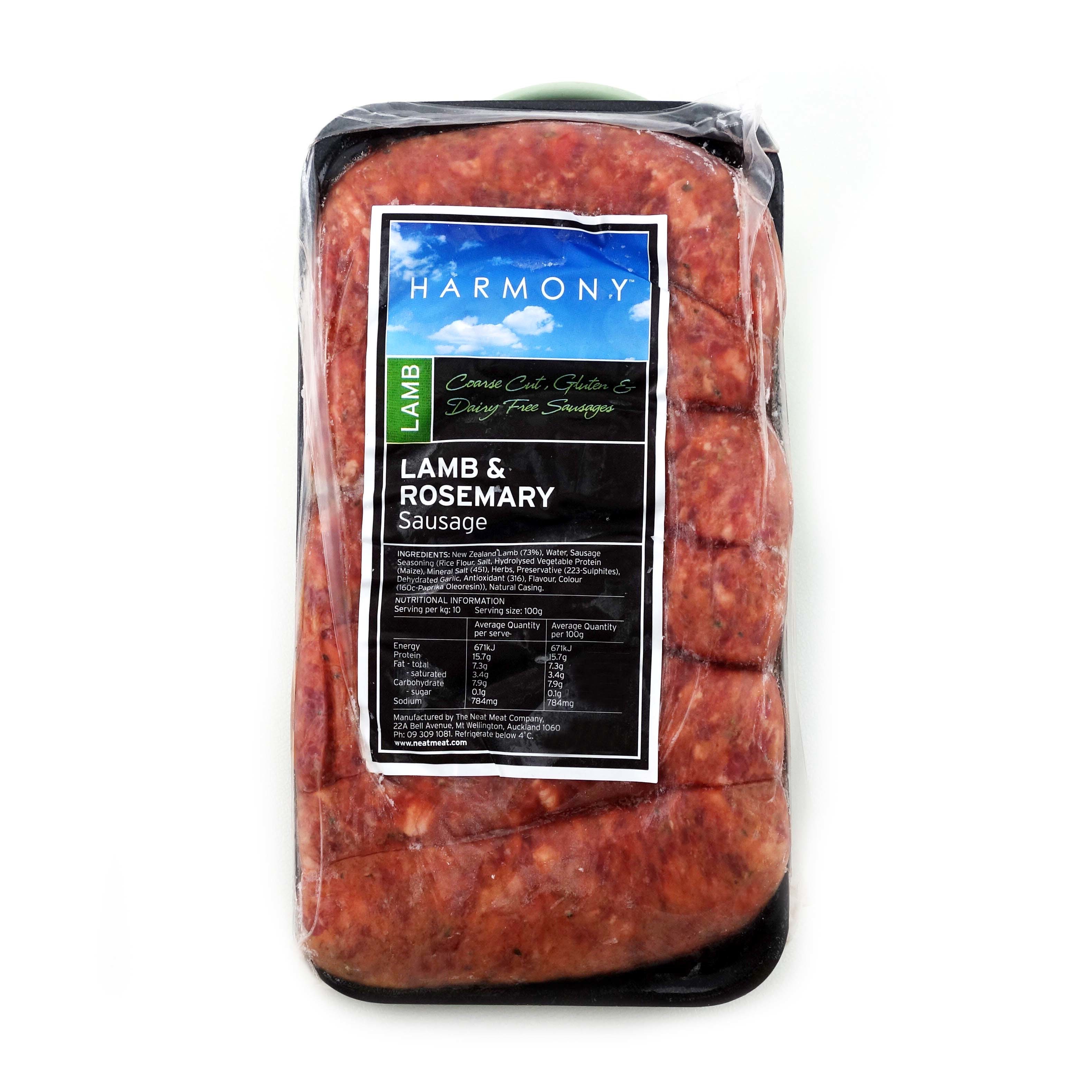 急凍紐西蘭Harmony有機迷迭香羊肉腸450克*