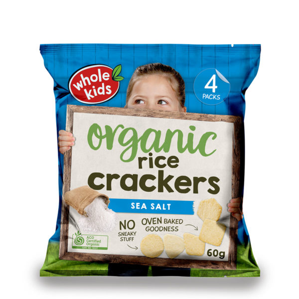 Whole Kids Organic Sea Salt Rice Crackers 12+Months 60g - AUS*