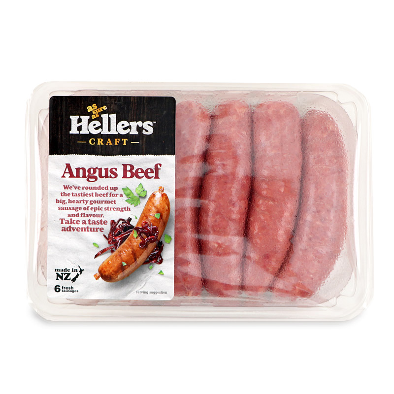 NZ Hellers Angus Beef Sausage 450g*