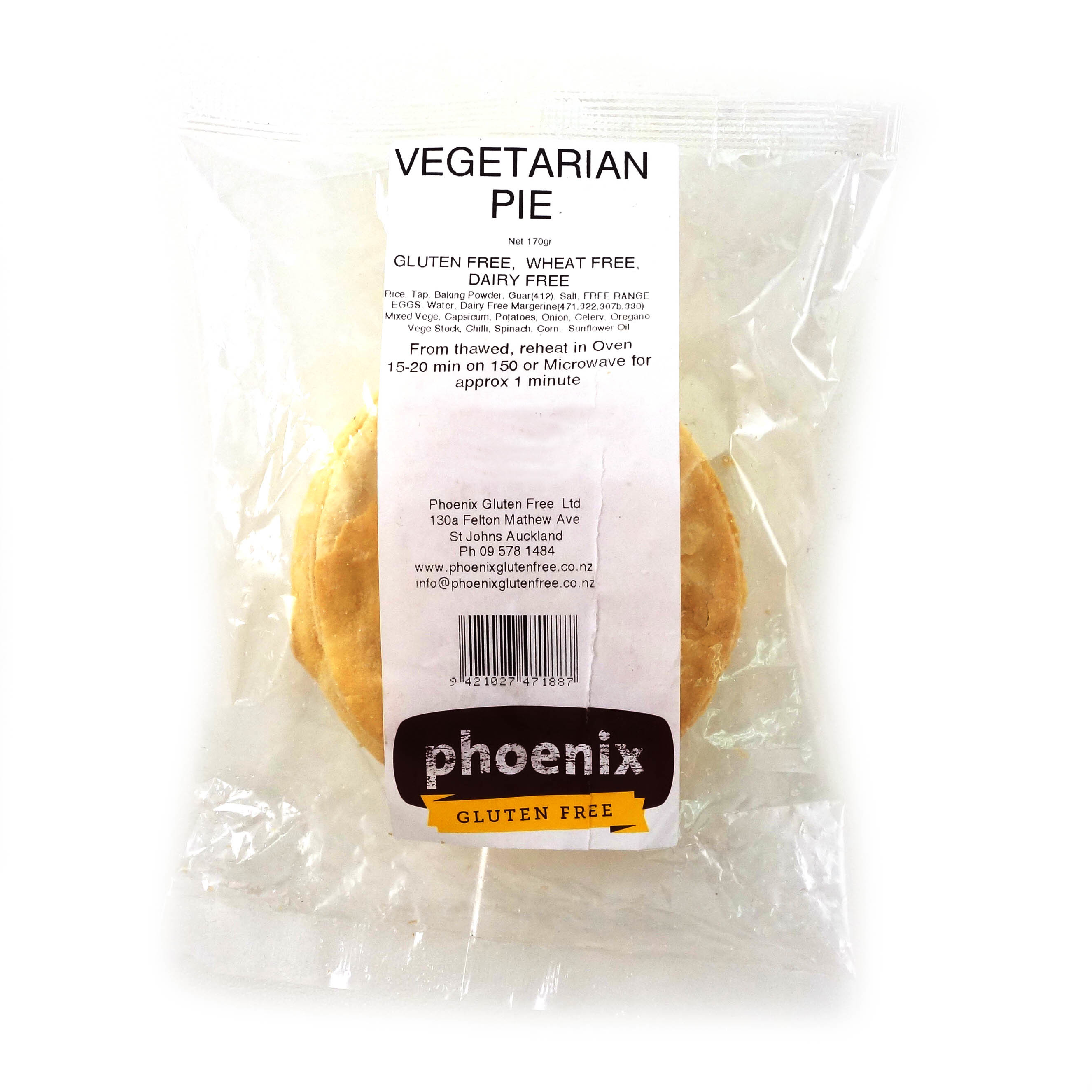 Frozen Phoenix GF Vegetarian Pie 170g - NZ* 
