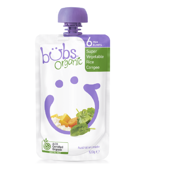 Bubs Organic Super Vegetable Rice Congee 6+Months 120g - AUS*