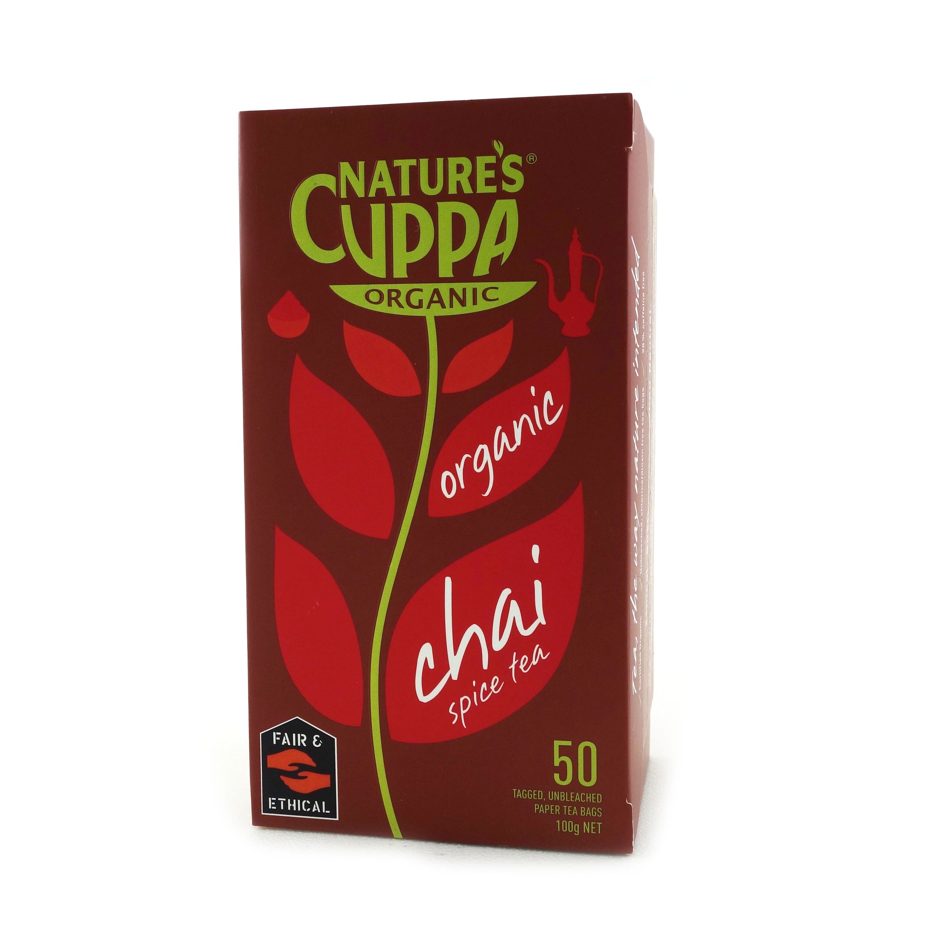 Natures Cuppa Organic Chai Tea 50's 100g*